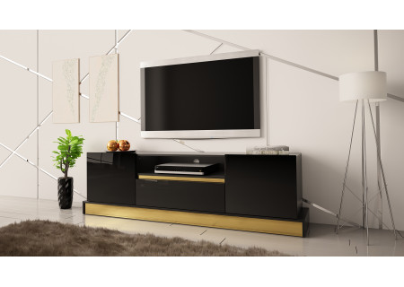 TV STAND 195CM WITH GOLD INSET MERCADO 3