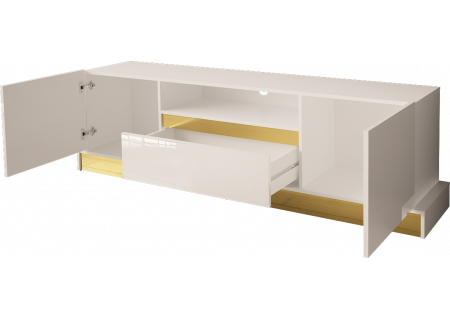 TV STAND 195CM WITH GOLD INSET MERCADO 3