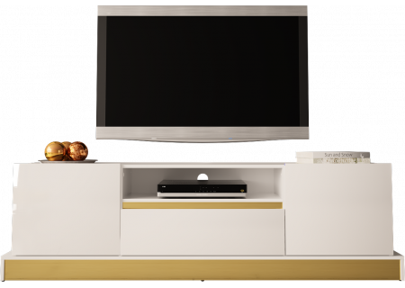 TV STAND 195CM WITH GOLD INSET MERCADO 3