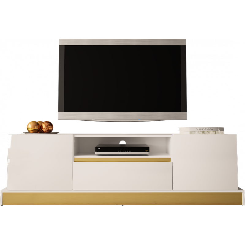 TV STAND 195CM WITH GOLD INSET MERCADO 3