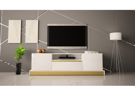 TV STAND 195CM WITH GOLD INSET MERCADO 3