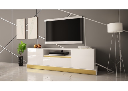 TV STAND 195CM WITH GOLD INSET MERCADO 3