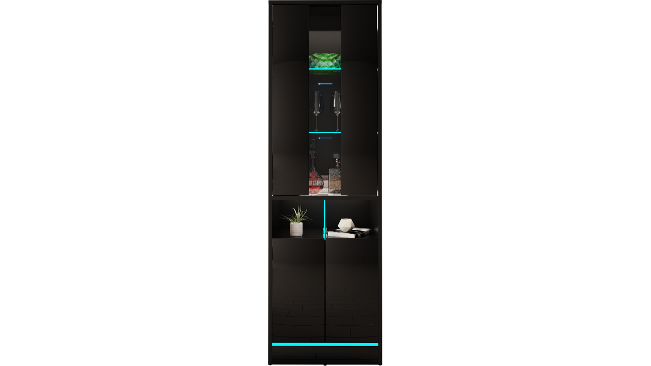 VITRINE 180CM WITH LED STRIP AND GLASS DOOR - DISPARO 1