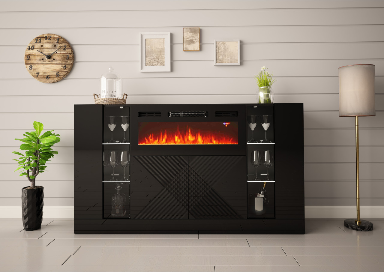 SIDEBOARD WITH FIREPLACE